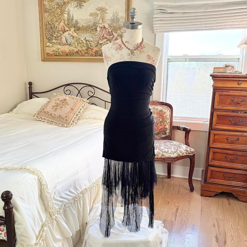 black fairy dress  y2k sabora black overlay dress‎ size small